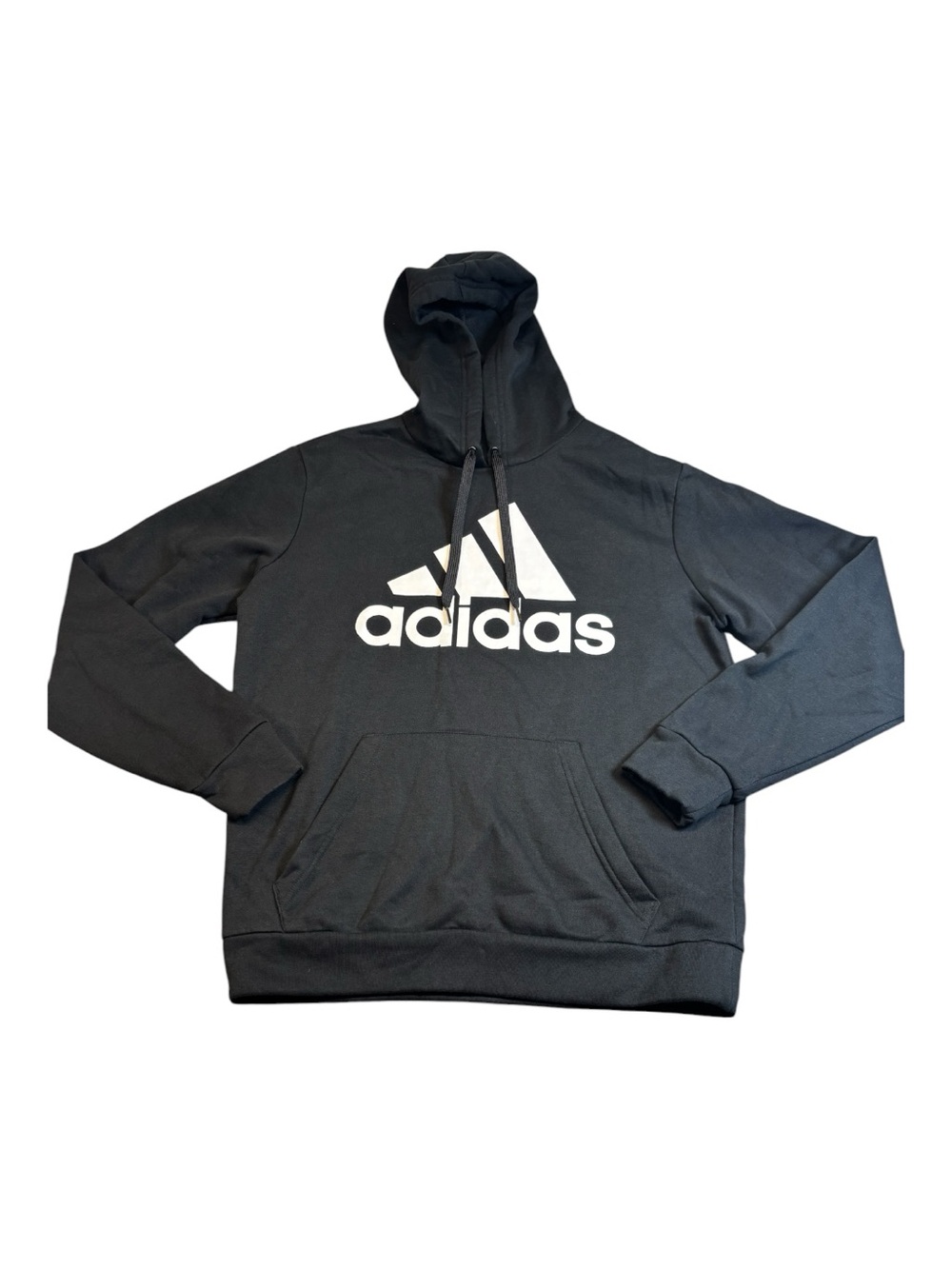 🏷️ Adidas Golf Fleece Hoodie Men’s Medium Black White Big Logo Pullover BNWT